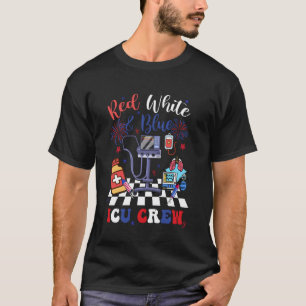 Camiseta Enfermera de UCI de tripulación de rojo blanco azu