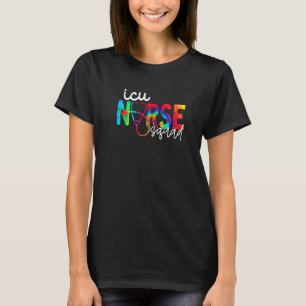 Camiseta Enfermera De Uci Equipo Acuarela Amor Estetoscopio