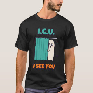 Camiseta Enfermera de UCI Te Veo Fantasma de Halloween