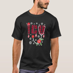 Camiseta Enfermera de UCI Tema de Navidad Estampado de Cuad