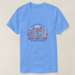 Camiseta Enfermera de UCIN Turno Noche Floral Retro Neonata