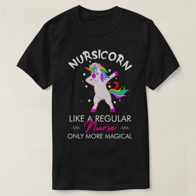 Camiseta Enfermera de Unicornio normal más mágica (Diseño del anverso)
