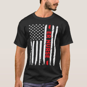 Camiseta Enfermera de Urgencias Bandera Americana Orgullosa