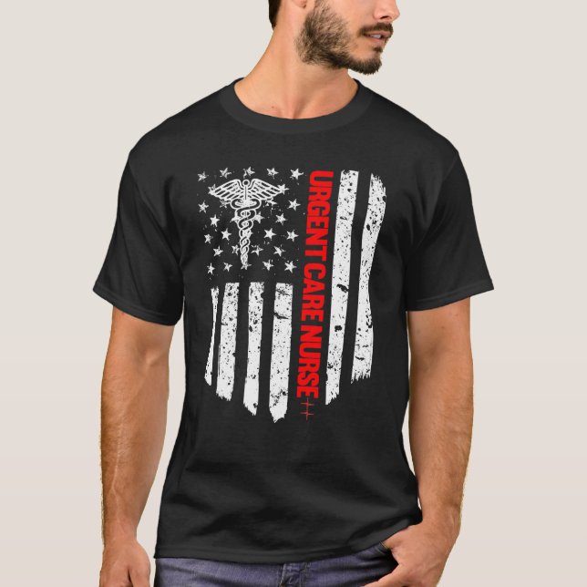 Camiseta Enfermera de urgencias Enfermera de la bandera de  (Anverso)