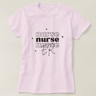 Camiseta Enfermera de Urgencias Moderna Tipografía Ondulada