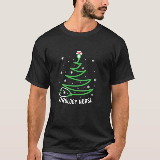 Camiseta Enfermera de Urología Árbol de Navidad Stethoscope (Anverso)