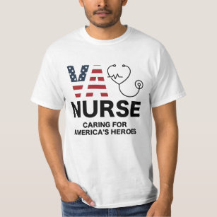 Camiseta Enfermera de VA. Cuidando a los héroes estadounide