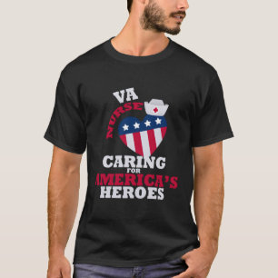 Camiseta Enfermera De Va Cuidando A Los Héroes Estadouniden