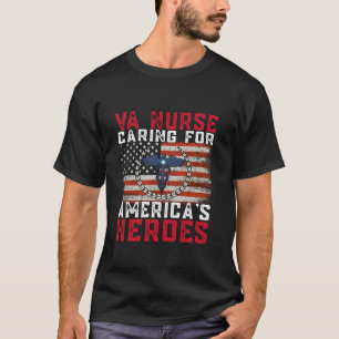 Camiseta Enfermera de VA cuidando a los héroes patriotas es