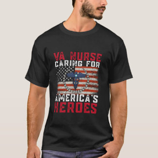 Camiseta Enfermera de VA cuidando a los héroes patriotas es