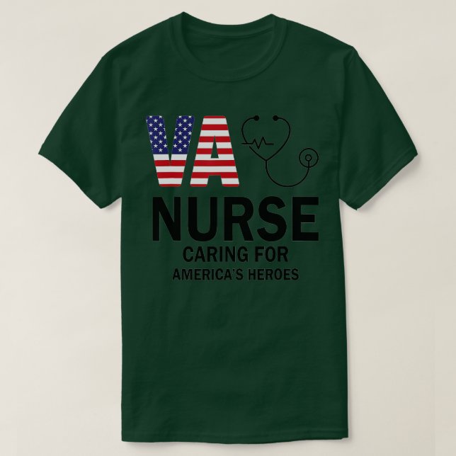 Camiseta Enfermera de VA cuidando de los héroes estadounide (Diseño del anverso)