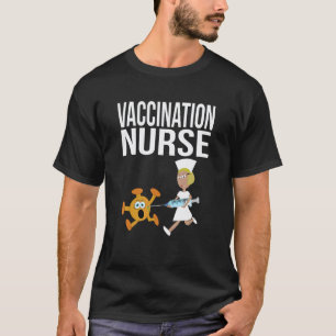 Camiseta Enfermera de vacunación Divertida Vacunada Virus V