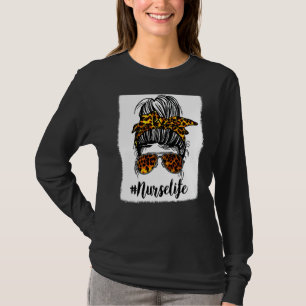 Camiseta Enfermera de vida leopardo blanqueado Chicas desor