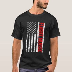 Camiseta Enfermera de vuelo con bandera estadounidense