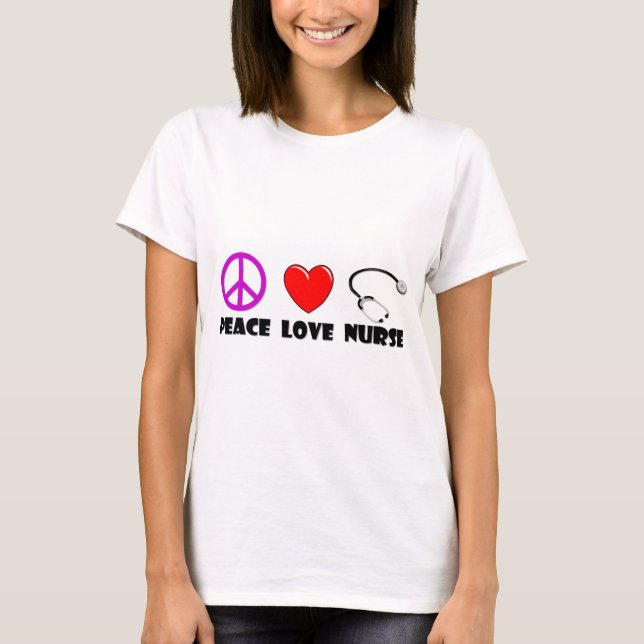 Camiseta Enfermera del amor de la paz (Anverso)