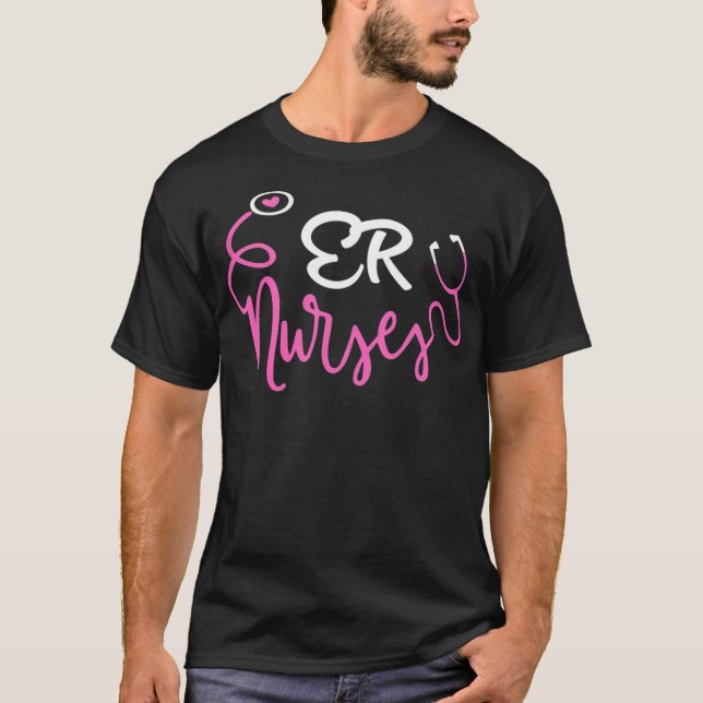 Camiseta Enfermera del Departamento de Emergencia Stethosco (Anverso)