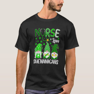 Camiseta Enfermera del Día de San Patricio Amor Travesuras 