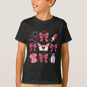 Camiseta Enfermera del Día de San Valentín Rosa Coqueta con