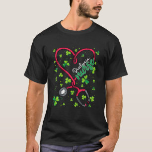 Camiseta Enfermera diálisis St Patricks Day Love Stethoscop