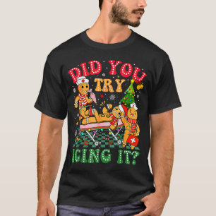 Camiseta Enfermera divertida de Navidad ¿Probaste con hielo