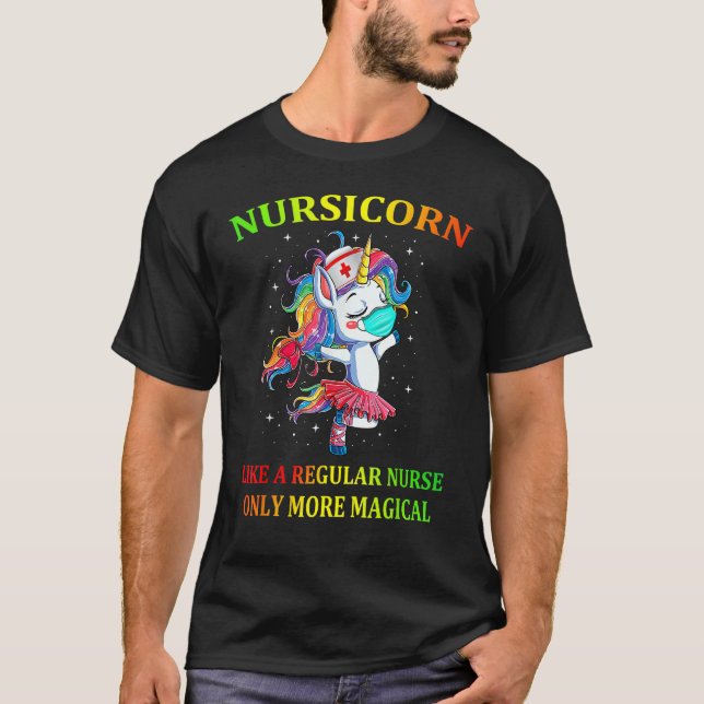 Camiseta Enfermera divertida de unicornio (Anverso)