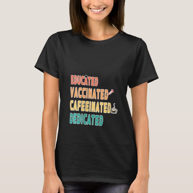 Camiseta Enfermera divertida educada en cafeinada (Anverso)