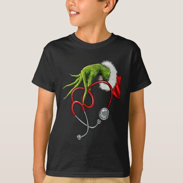 Camiseta Enfermera divertida Feliz Navidad Stethoscope Enfe (Anverso)