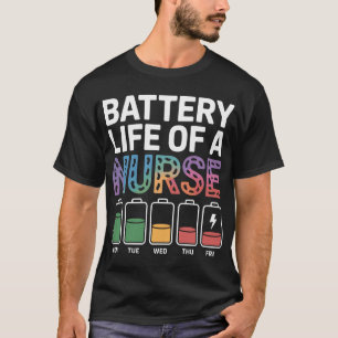 Camiseta Enfermera Divertida Frase Batería Vida Colorido Mé