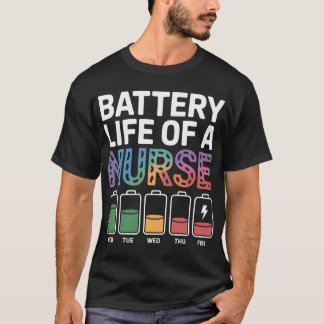 Camiseta Enfermera Divertida Frase Batería Vida Colorido Mé
