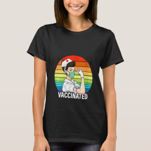 Camiseta Enfermera divertida Vacunada Mascara facial Hombre