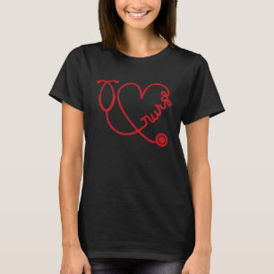 Camiseta Enfermera El día de San Valentín Amor Stethoscope