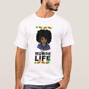 Camiseta Enfermera el orgullo negro afroamericano Melanin Q