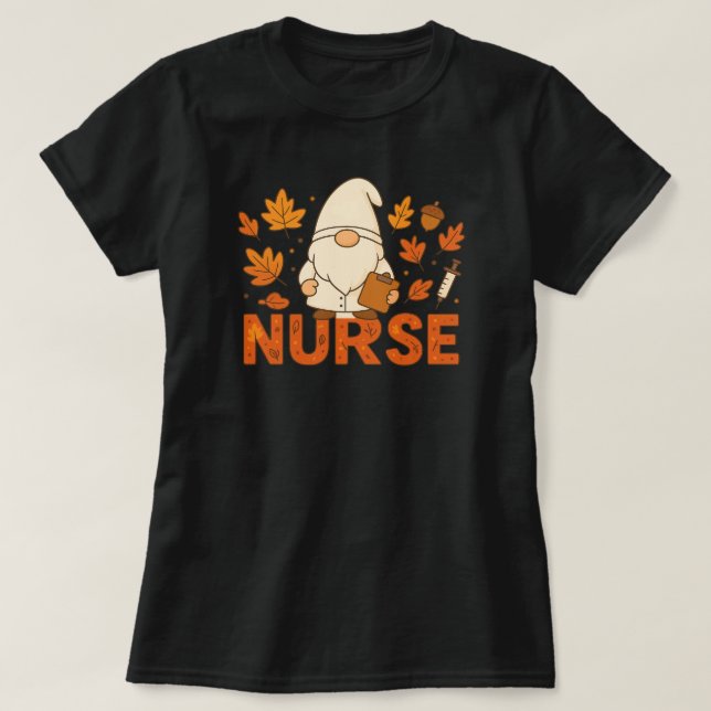 Camiseta Enfermera en colores otoñales (Diseño del anverso)