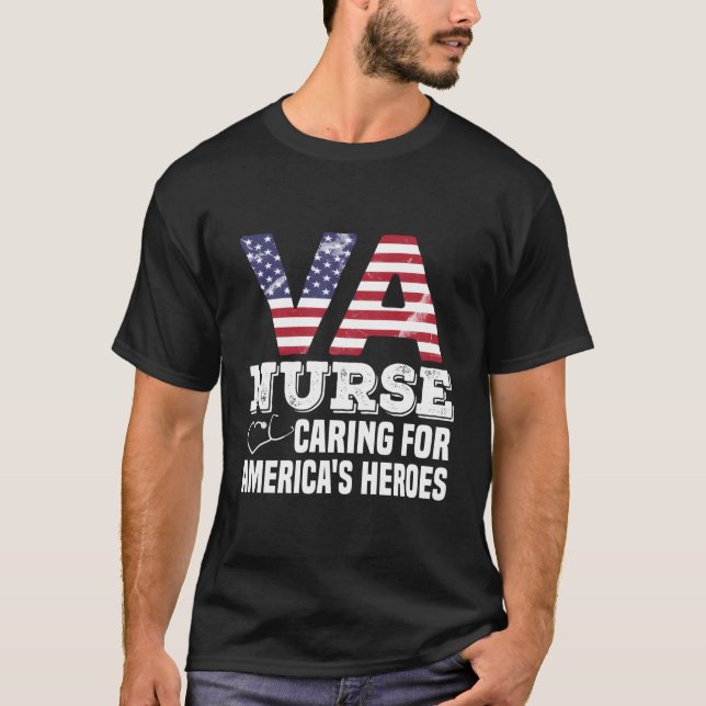 Camiseta Enfermera En Va Cuidando A Los Héroes Estadouniden (Anverso)