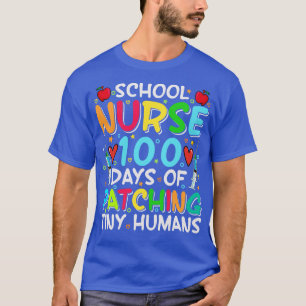 Camiseta Enfermera escolar 100 días de patinaje de pequeños