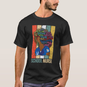 Camiseta Enfermera escolar africana Melanin Melanin Poppin