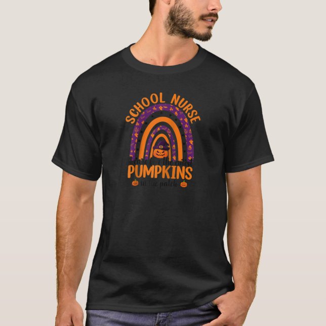 Camiseta Enfermera escolar con traje de arcoiris que me imp (Anverso)
