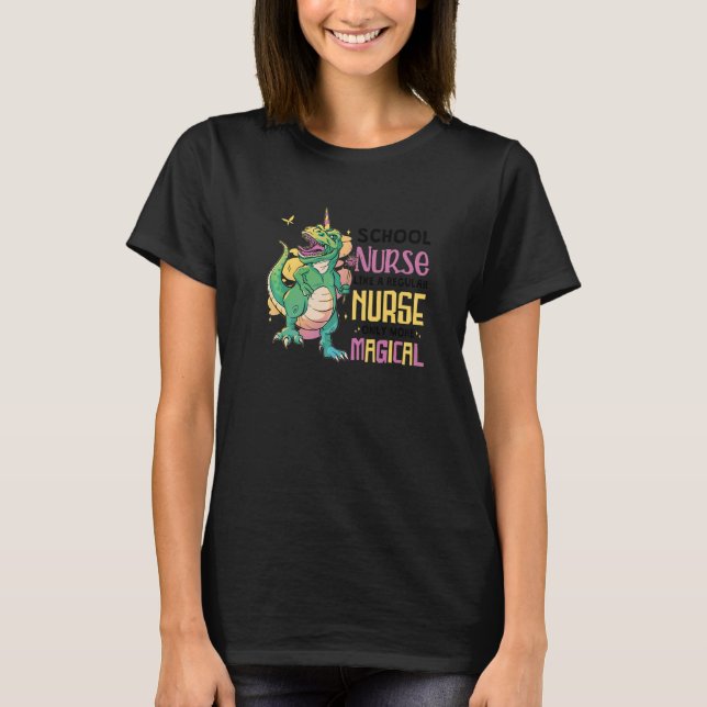Camiseta Enfermera escolar de Rex de Unicorn Magical   (Anverso)