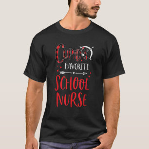 Camiseta Enfermera escolar favorita de Cupido Valentín rojo