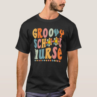 Camiseta Enfermera escolar genial Daisy colorida de vuelta