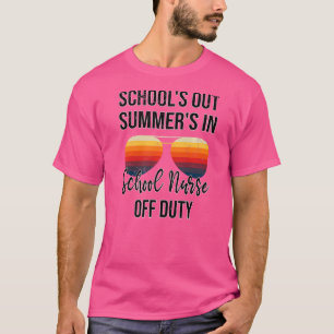 Camiseta Enfermera escolar sin servicio lentes de sol retro