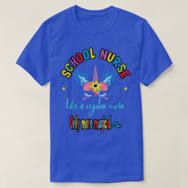 Camiseta Enfermera escolar Unicornio Magnífica de vuelta a  (Diseño del anverso)