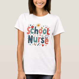 Camiseta Enfermera escolar Whimsical - Diseño colorido