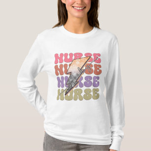 Camiseta Enfermera espeluznante Halloween Larga manga