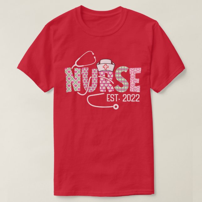 Camiseta Enfermera Est 2022 Graduación Stethoscope Nursi (Diseño del anverso)