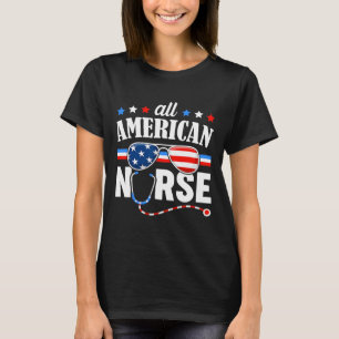 Camiseta Enfermera Estadounidense 4 De Julio Enfermeras De