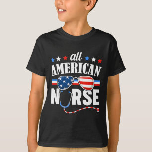 Camiseta Enfermera Estadounidense 4 De Julio Enfermeras De