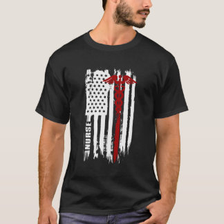 Camiseta Enfermera estadounidense de bandera Enfermería de 