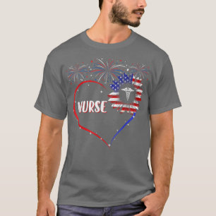 Camiseta Enfermera estadounidense de corazón de girasol Ban