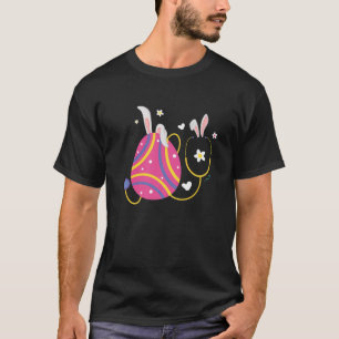 Camiseta Enfermera estetioscopio Día de Pascua Rabbit Oreja